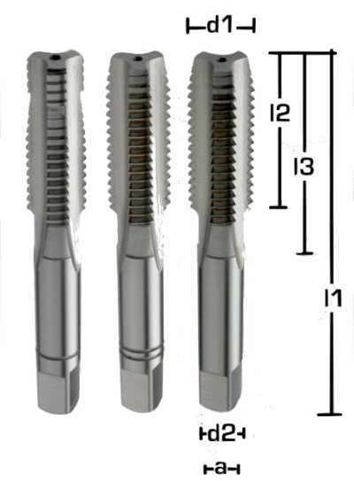 Hand taps Set in Quality HSS-E for metrical thread